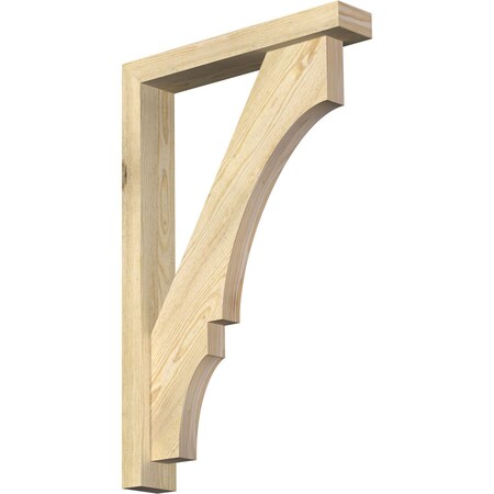 Ekena Millwork Balboa Block Rough Sawn Bracket w/ Offset Brace, Douglas Fir, 4"W x 22"D x 34"H BKT0402X22X34BOA05RDF
